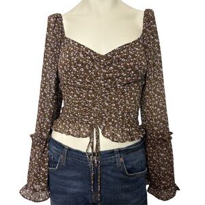 Altard state Floral Brown Women's blouse Top
